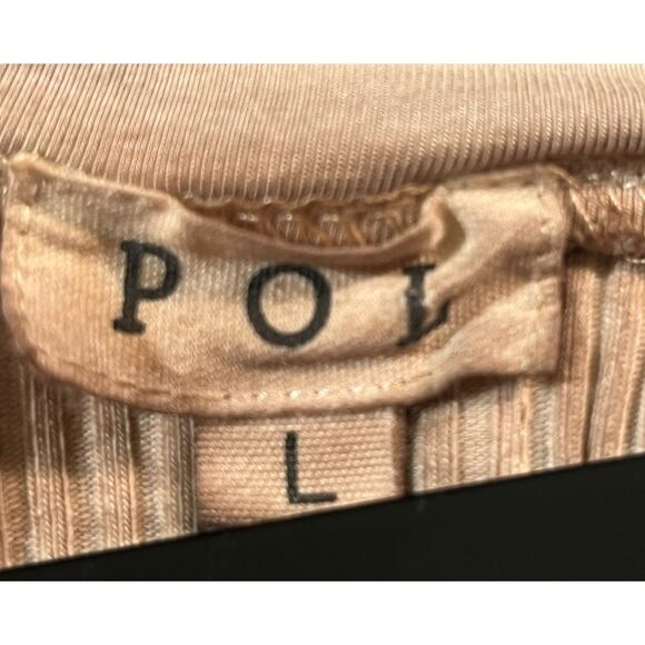 POL Mineral Wash Women Mauve Rib Textured Long Sleeve V Neck Top Soft Large - Picture 4 of 8